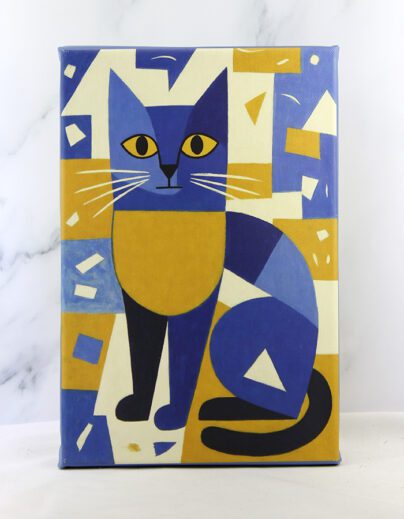 Кот Базилио в стиле Пауля Клее на холсте 20х30 см – абстрактная графика, изображение 027]