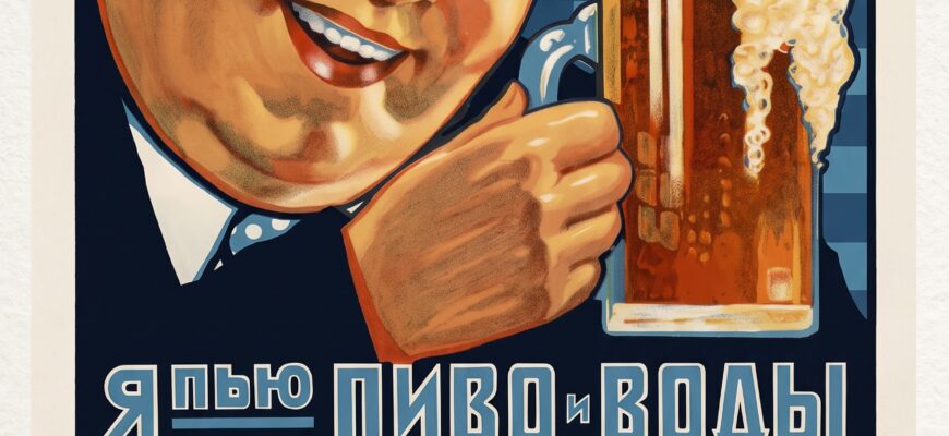 Винтажные таблички с советскими продуктами и пивом на состаренной доске для оформления кафе и ресторанов