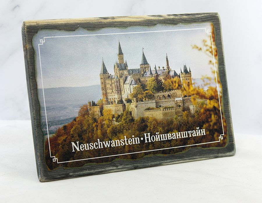 Картина «Нойшванштайн» | Состаренная доска 22×14.5 см | Серия «Замки» — изображение 3